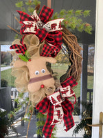 Reindeer Wreath, Holiday Wreath, Christmas Design, Holiday Design,