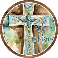He Is Risen Sign, Easter - Spring Sign, Wreath Attachment, Wreath Sign, Wreath Center