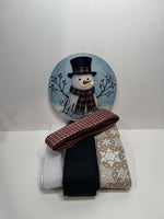#794  Snowman Sign and Ribbon Bundle,  Holiday Sign and Ribbon Bundle, Wreath Center