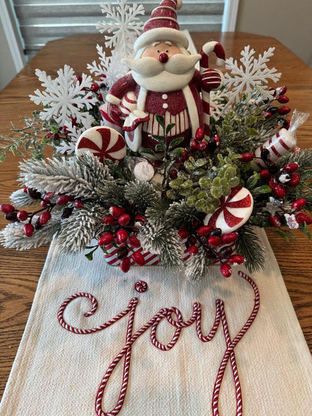 Santa Centerpiece, Holiday Design, Christmas Centerpiece, Holiday Hostess Gift