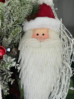 Whimsical Santa Wreath, Christmas Grapevine Wreath, Inside Wreath, Holiday Design
