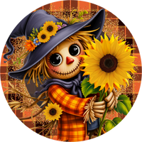 Scarecrow Sign,  Metal Sign, Wreath Sign, Wreath Center