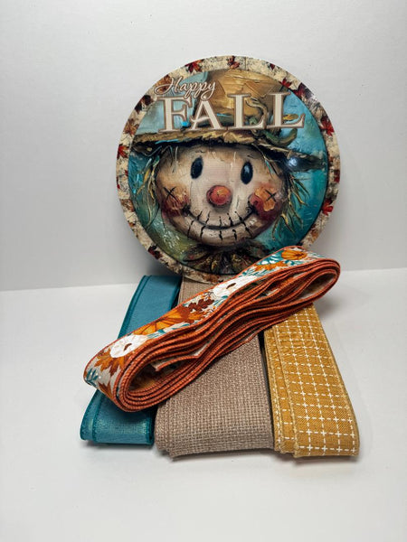 #811 Scarecrow Sign and Ribbon Bundle,  Fall Sign, Fall Ribbon