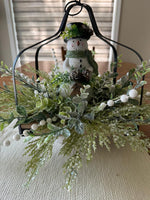 Snowman Centerpiece, Holiday Design, Christmas Centerpiece, Holiday Hostess Gift