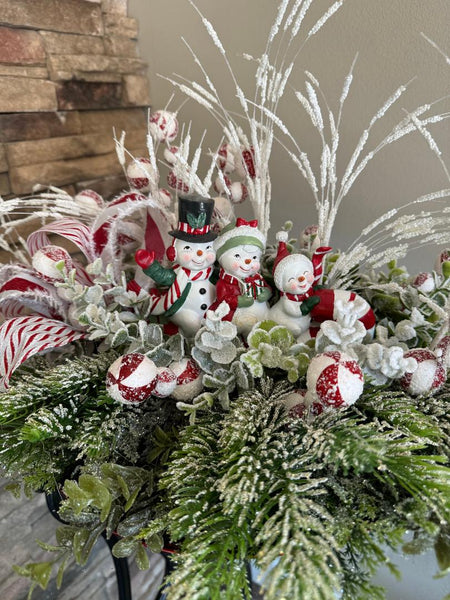 Holiday Centerpiece, Snowman Design, Christmas Centerpieces, Home Decor