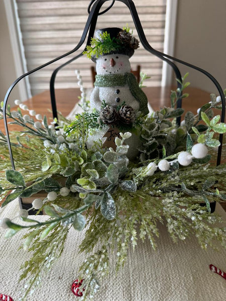 Snowman Centerpiece, Holiday Design, Christmas Centerpiece, Holiday Hostess Gift