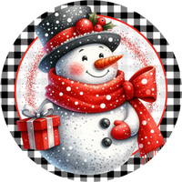 Snowman Sign,  Metal Sign, Wreath Sign, Wreath Center