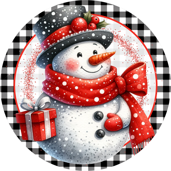 Snowman Sign,  Metal Sign, Wreath Sign, Wreath Center