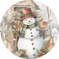 Snowman Sign, Winter Sign, Wreath Center, Wreath Attachment