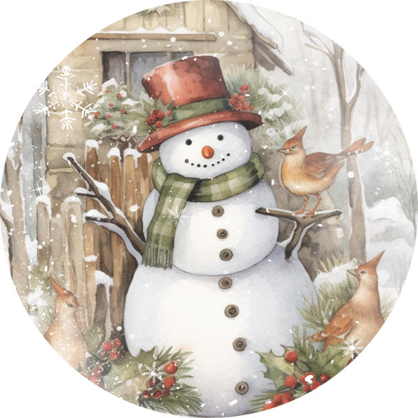 Snowman Sign, Winter Sign, Wreath Center, Wreath Attachment