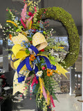 Spring Floral Wreath,  Front Door Décor, Designer Wreath