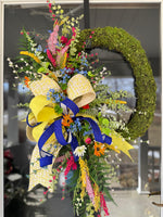 Spring Floral Wreath,  Front Door Décor, Designer Wreath