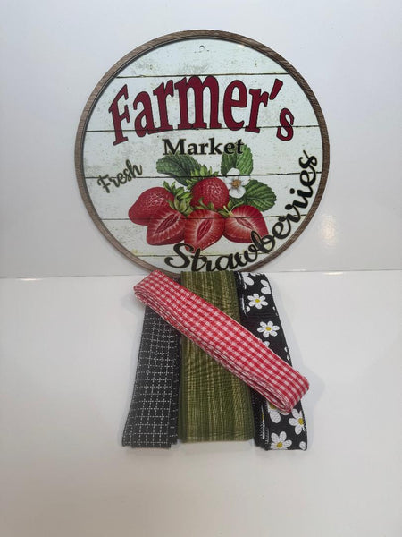 # 751 Farmers Marker Strawberry Sign and Ribbon Bundle