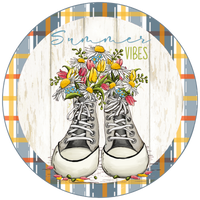 Summer Vibe Sign, Tennis Shoe Design, Wreath Sign, Wreath Center, Wreath Attachment