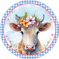 Sweet Spring Cow Sign, Whimsical, Wreath Sign, Wreath Center