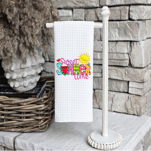 Sweet Summer Time Design, Summer Tea Towel, Summer Kitchen Décor, Hostess Gift