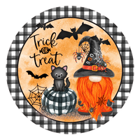 H096 Halloween Sign,  Metal Sign, Wreath Sign, Wreath Center