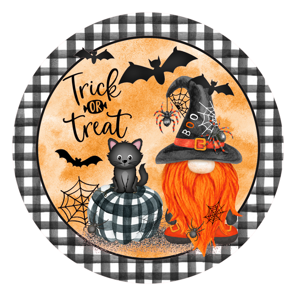 H096 Halloween Sign,  Metal Sign, Wreath Sign, Wreath Center