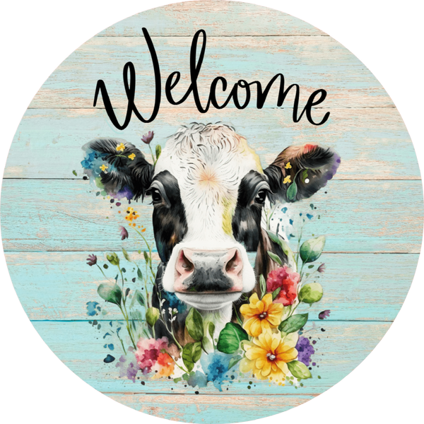 Welcome Cow Sign, Wreath Attachment, Wreath Sign