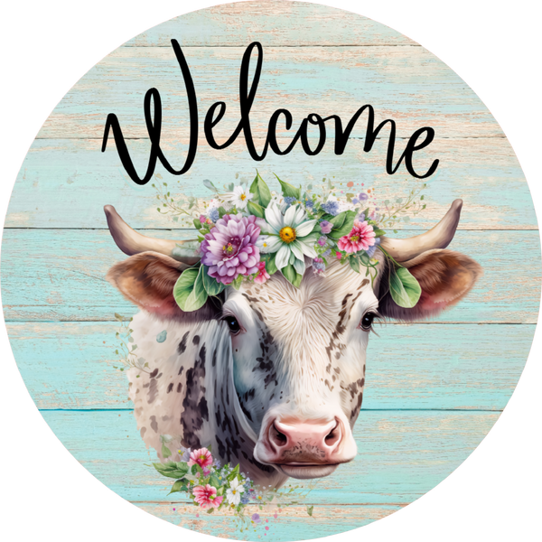 Welcome Cow Sign, Wreath Attachment, Wreath Sign