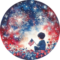 Patriotic  Sign,   Wreath Center, Wreath Attachment