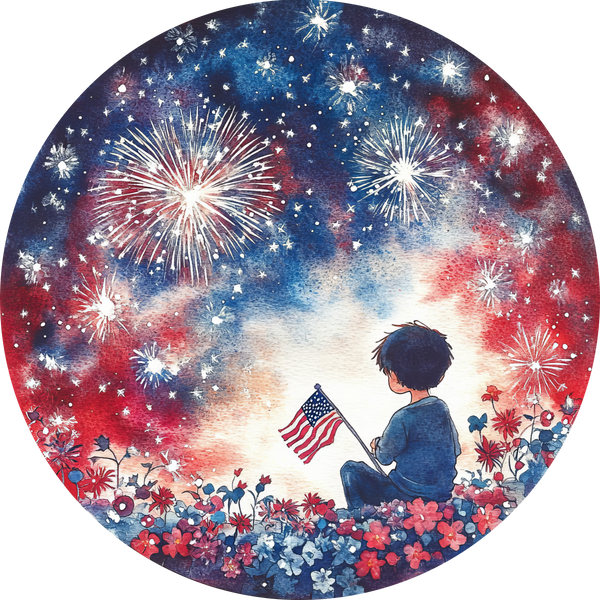 Patriotic  Sign,   Wreath Center, Wreath Attachment