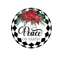 Peace on Earth Sign, Holiday Sign, Wreath Center, Wreath Attachment