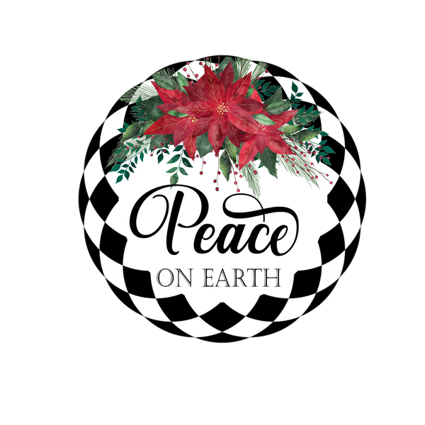 Peace on Earth Sign, Holiday Sign, Wreath Center, Wreath Attachment