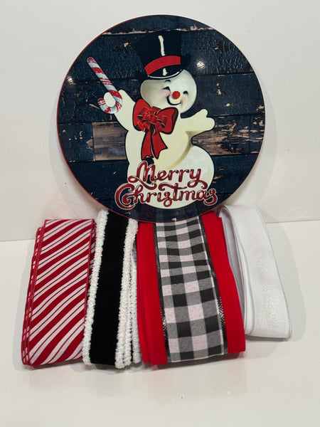 # 758  Retro Snowman  Sign and Ribbon Bundle