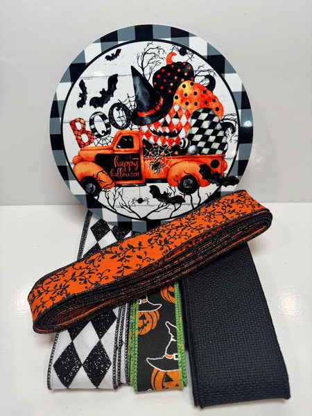 #802 Halloween Sign and Ribbon Bundle,  Halloween Sign, Halloween Ribbon