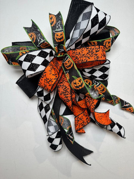 #1040 Halloween Bow, Lantern Bow, Wreath Bow