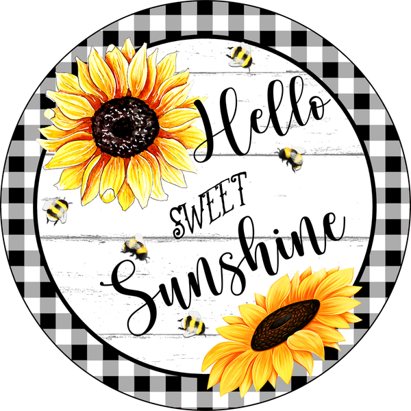 #15 Hello Sweet Sunshine, Wreath Sign, Wreath Center, Wreath Attachment