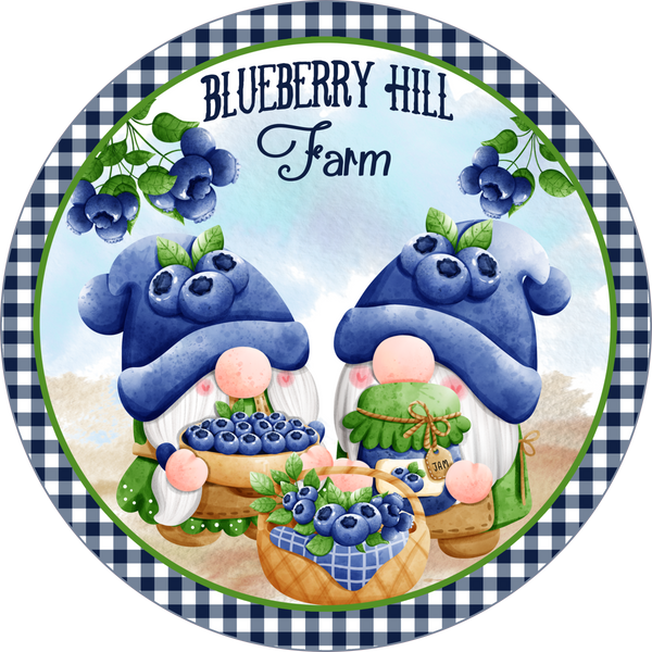 #17 Blueberry Hill Farm Sign, Gnomes,  Wreath Attachment, Wreath Sign, Wreath Center