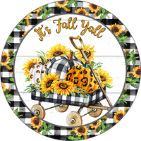 #1- Its Fall Y'all sign, Fall Pumpkins, Wreath Sign, Wreath Center, Wreath Attachment