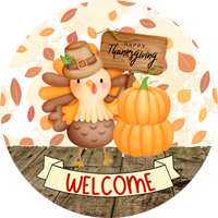 #2- Welcome Fall Sign, Happy Thanksgiving, Turkey Design, Wreath Sign, Wreath Center, Wreath Attachment