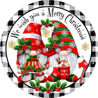 #6 We Wish You A Merry Christmas Sign, Holiday Sign, Wreath Center, Wreath Attachment