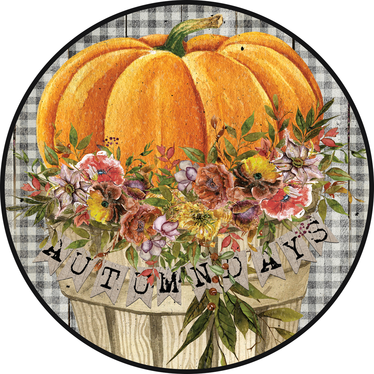 Autumn Day Sign, Fall Sign, Wreath Sign, Wreath Center, – Dor Designs
