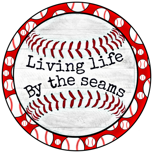 Living Life By The Seams Sign, Wreath Center, Wreath Attachment