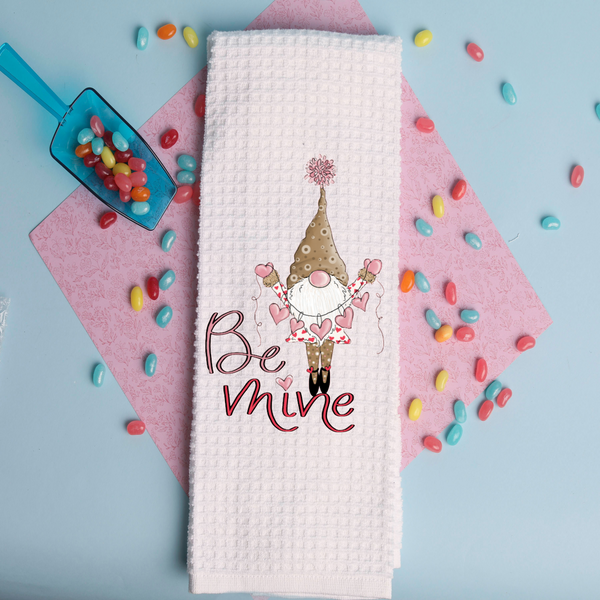 Be Mine, Valentine Gnome Design, Valentine Tea Towel, Valentine Kitchen Décor, Valentine Party Décor, Hostess Valentine Gift