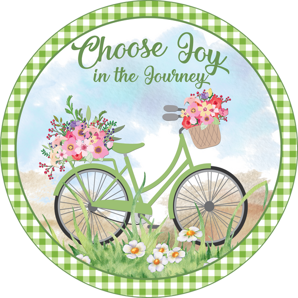 Choose Joy Sign, Bicycle Design, Wreath Sign, Wreath Center, Wreath Attachment