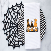 Boo Gnomes Design, Halloween Tea Towel, Halloween Kitchen Décor, Halloween Party Décor