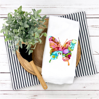 Butterfly Tea Towel, Colorful Butterfly, Spring Tea Towel, Kitchen Décor, Hostess Gift