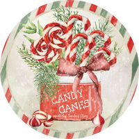 Candy Cane Sign, Holiday Sign, Christmas Sign, Wreath Center