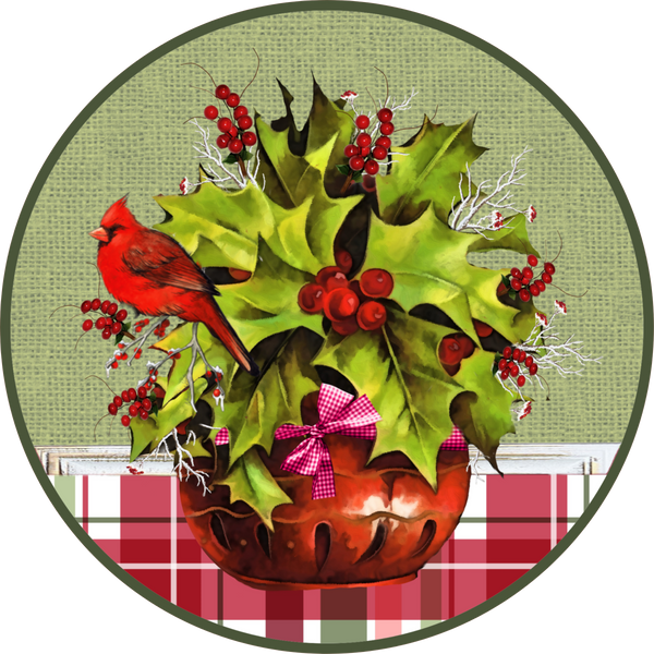 Cardinal Sign, Holiday Sign, Christmas Sign, Wreath Supplies, Wreath Center