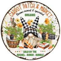Carrot Patch & Market Sign, Vintage Design, Rustic Design, Easter Gnome, Spring Easter Design, Wreath Center, Wreath Attachment