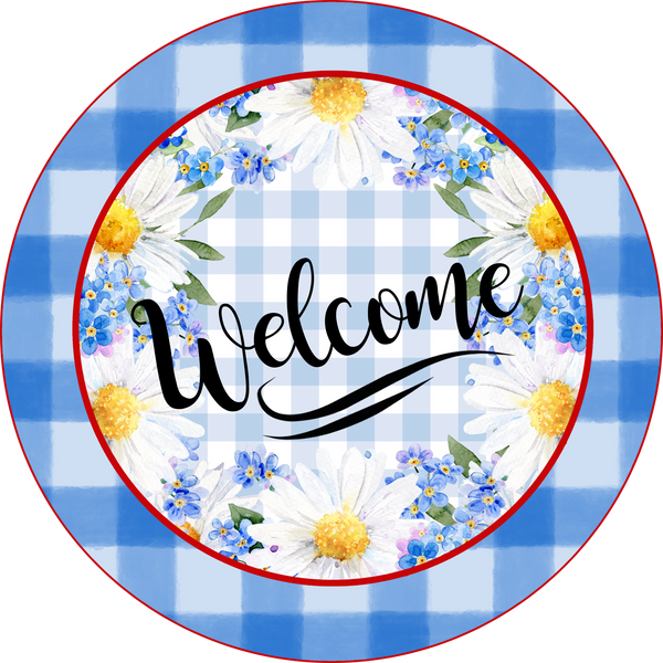 Daisey Welcome Sign, Wreath Sign, Wreath Center, Wreath Attachment