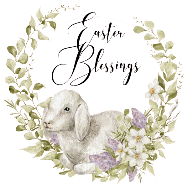 Easter Blessings, Spring Lamb, Wreath Center, Wreath Attachment, Door Décor