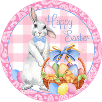 Happy Easter, Easter Bunny, Easter Basket, Wreath Center, Wreath Attachment, Door Décor