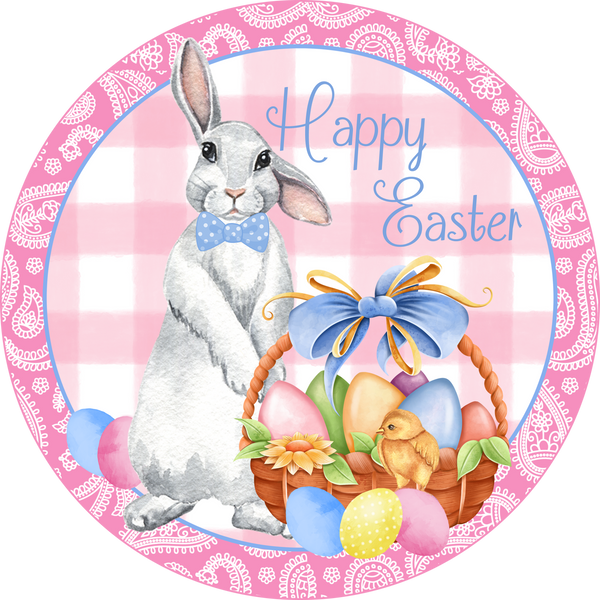 Easter Bunny Sign, Wreath Attachment, Wreath Sign