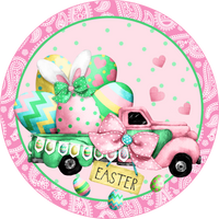 Easter Bunny Truck Sign, Wreath Center, Wreath Attachment